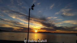 Sunset over the sea Port Stevens New South Wales by Debra Cahill 